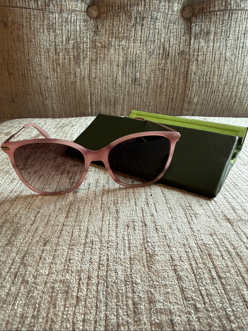 LONGCHAMP sunglasses - pink and gold, EUC